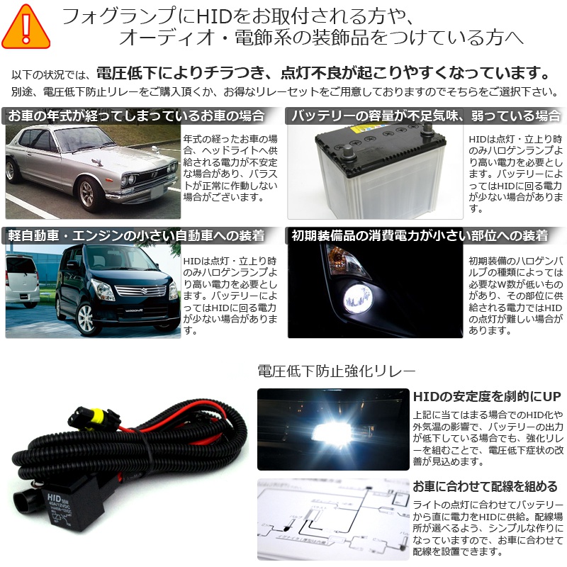 Lyzerオフィシャルショッピングサイト World Wing Light Lyzer 25w H11 H8 Hidコンバージョンキット 強化リレーつき