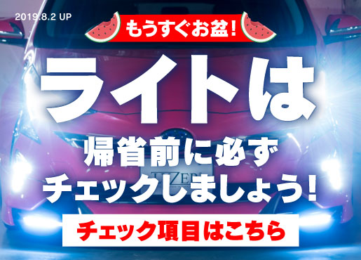 帰省前ライトチェック